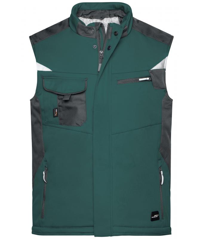 Unisex Craftsmen Softshell Vest - STRONG - Dark-green/black 8166