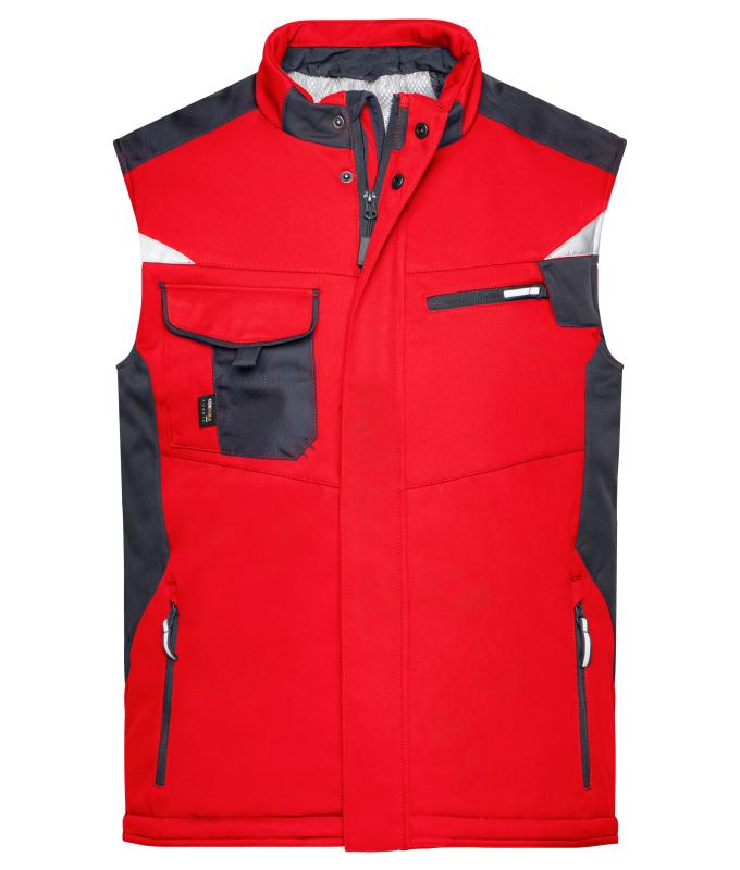 Unisex Craftsmen Softshell Vest - STRONG - Red/black 8166