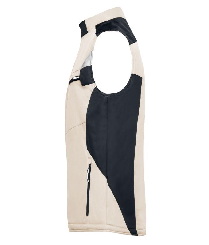Unisex Craftsmen Softshell Vest - STRONG - Stone/black 8166