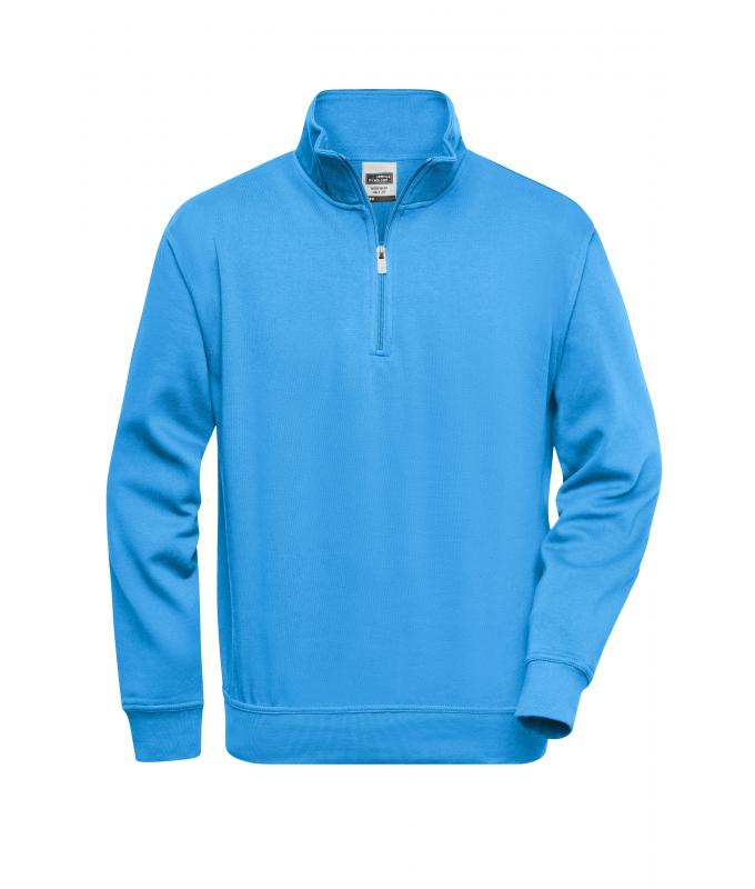 Unisex Workwear Half-Zip Sweat Aqua 8172