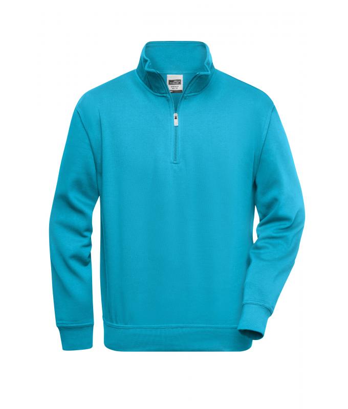 Unisex Workwear Half-Zip Sweat Turquoise 8172