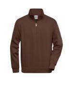 Unisex Workwear Half-Zip Sweat Brown 8172