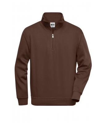 Unisex Workwear Half-Zip Sweat Brown 8172