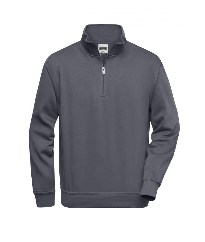 Unisex Workwear Half-Zip Sweat Carbon 8172