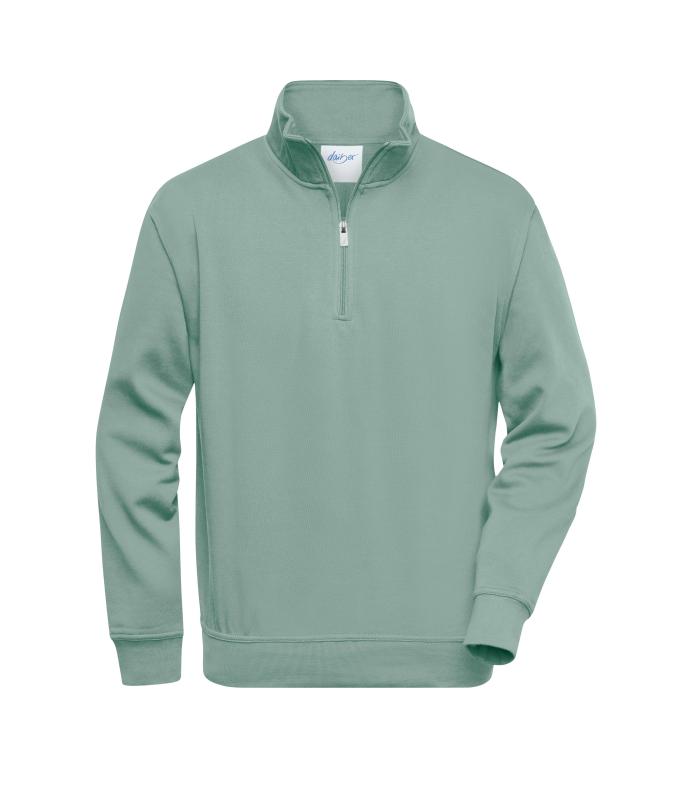 Unisex Workwear Half-Zip Sweat Foggy-green 8172