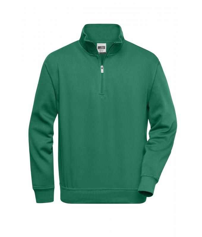 Unisex Workwear Half-Zip Sweat Dark-green 8172