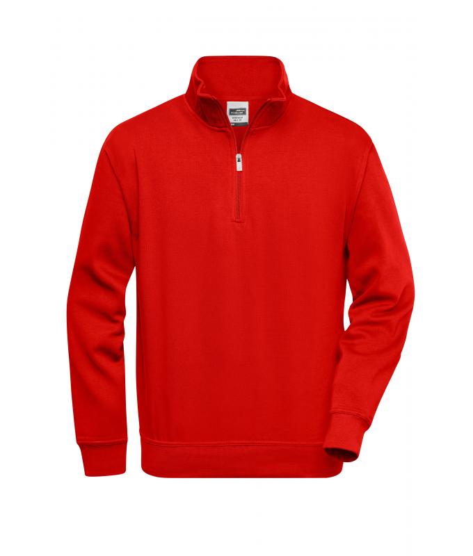 Unisex Workwear Half-Zip Sweat Red 8172