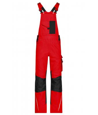 Unisex Workwear Pants with Bib - STRONG - Red/black 8288