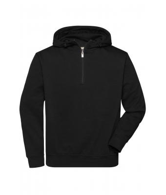 Unisex BIO Workwear-Half Zip Hoody Black 10447