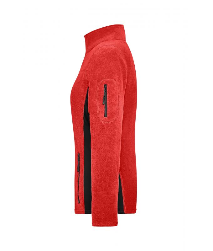 Damen Ladies' Workwear Fleece Jacket - STRONG - Red/black 8313