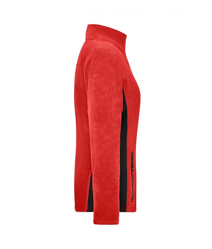 Damen Ladies' Workwear Fleece Jacket - STRONG - Red/black 8313