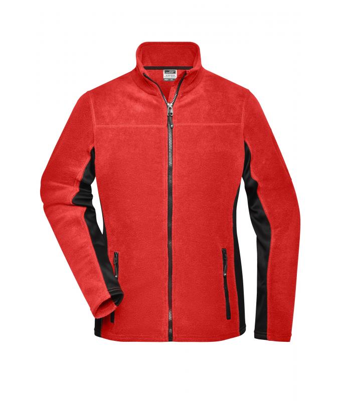 Damen Ladies' Workwear Fleece Jacket - STRONG - Red/black 8313