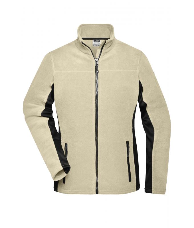 Damen Ladies' Workwear Fleece Jacket - STRONG - Stone/black 8313