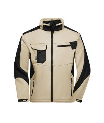 Unisex Workwear Softshell Jacket - STRONG - Stone/black 8308