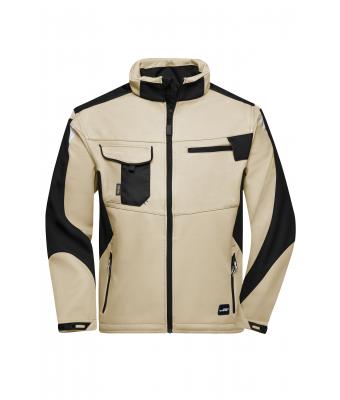 Unisex Workwear Softshell Jacket - STRONG - Stone/black 8308