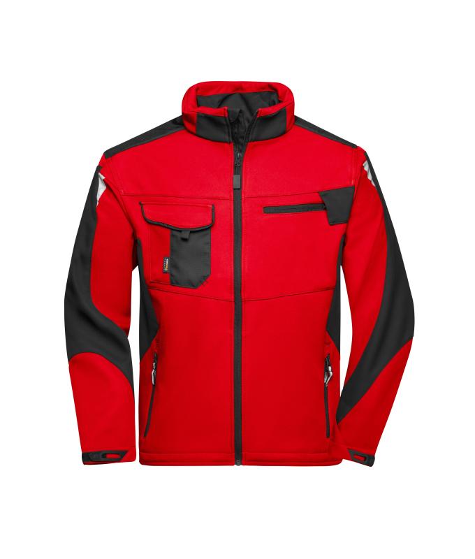 Unisex Workwear Softshell Jacket - STRONG - Red/black 8308