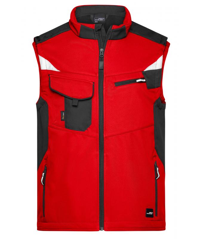 Unisex Workwear Softshell Vest - STRONG - Red/black 8309