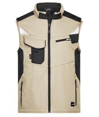 Unisex Workwear Softshell Vest - STRONG - Stone/black 8309