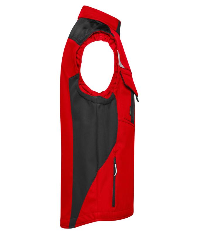 Unisex Workwear Softshell Vest - STRONG - Red/black 8309