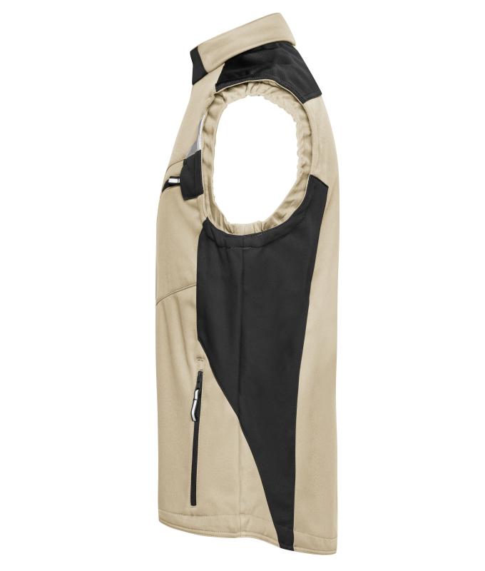 Unisex Workwear Softshell Vest - STRONG - Stone/black 8309