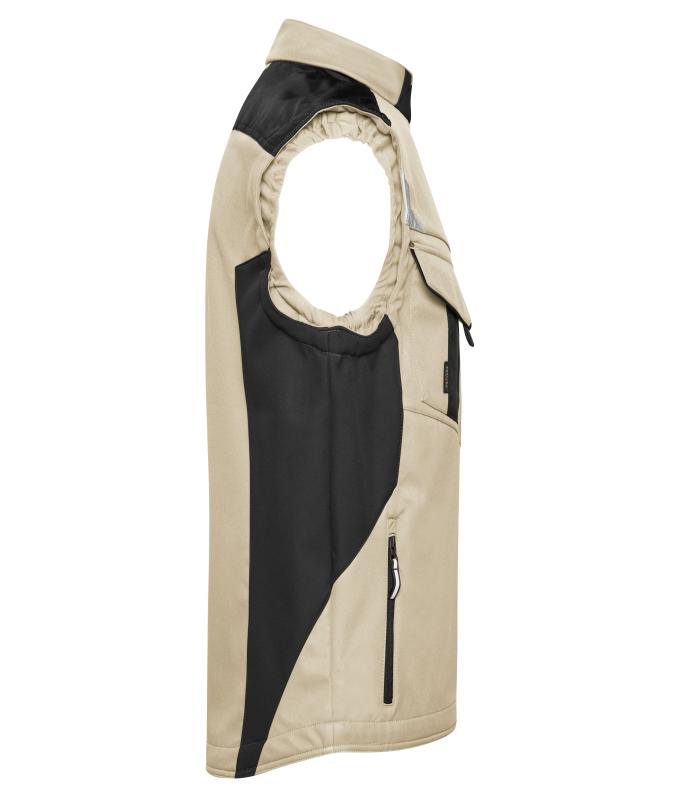 Unisex Workwear Softshell Vest - STRONG - Stone/black 8309