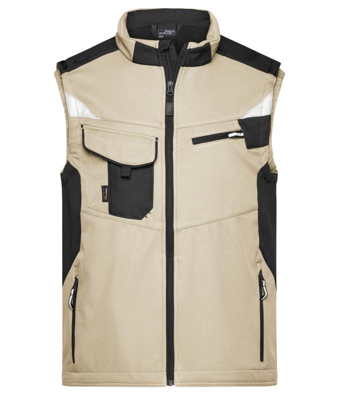 Unisex Workwear Softshell Vest - STRONG - Stone/black 8309