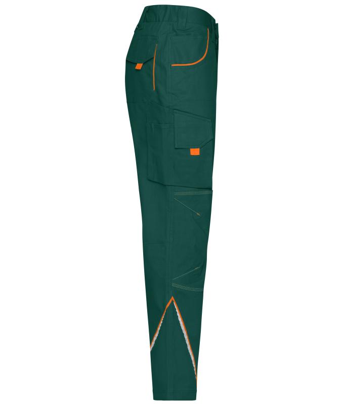 Unisex Workwear Pants  - COLOR - Dark-green/orange 8524