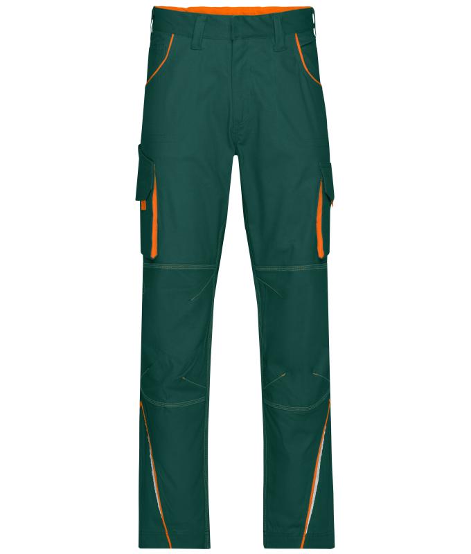Unisex Workwear Pants  - COLOR - Dark-green/orange 8524