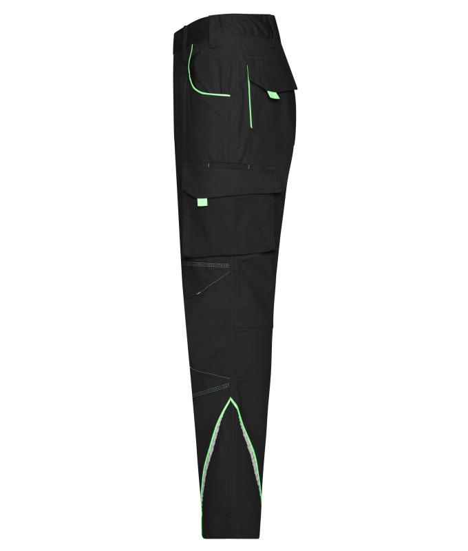 Unisex Workwear Pants - COLOR - Black/lime-green 8524