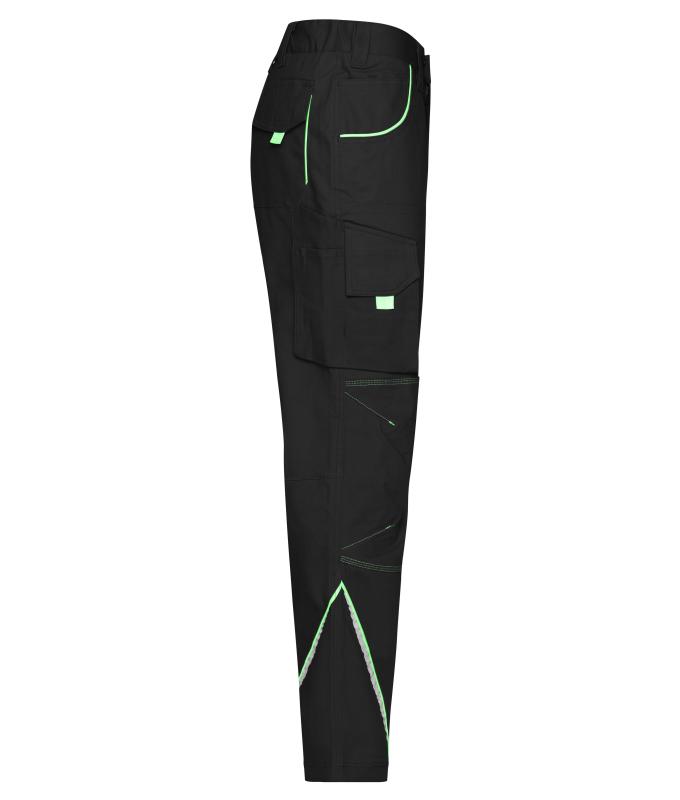 Unisex Workwear Pants - COLOR - Black/lime-green 8524