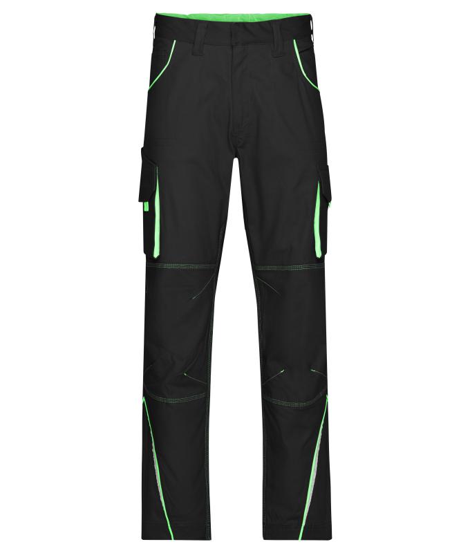 Unisex Workwear Pants - COLOR - Black/lime-green 8524