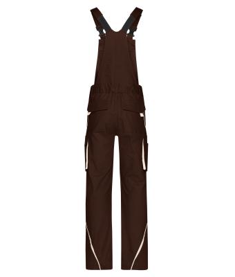 Unisex Workwear Pants with Bib - COLOR - Brown/stone 8525