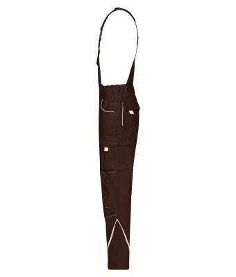 Unisex Workwear Pants with Bib - COLOR - Brown/stone 8525