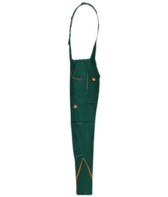 Unisex Workwear Pants with Bib - COLOR - Dark-green/orange 8525