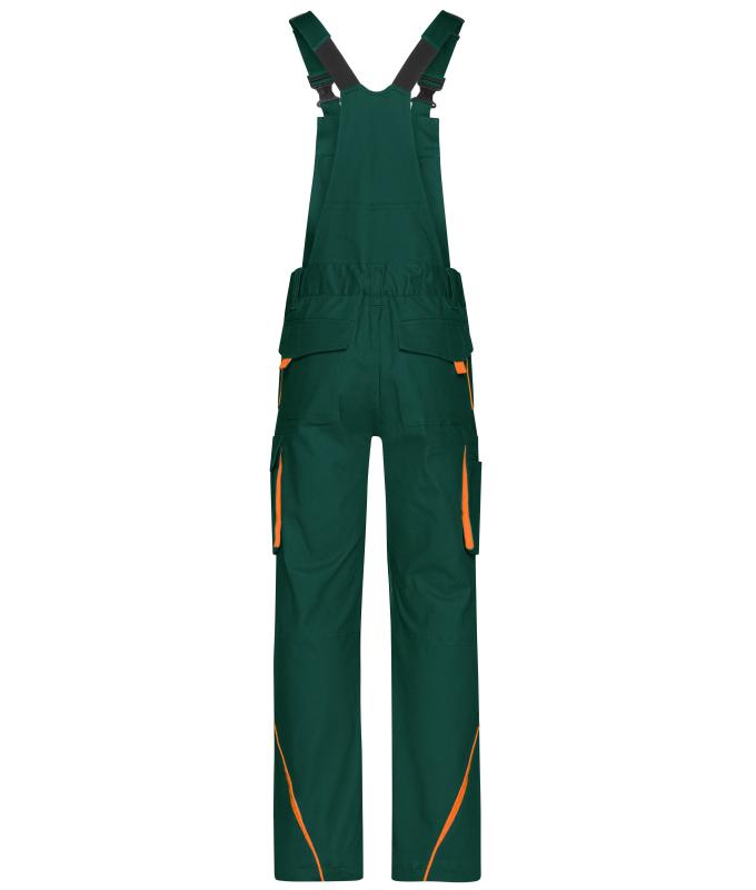 Unisex Workwear Pants with Bib - COLOR - Dark-green/orange 8525