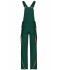 Unisex Workwear Pants with Bib - COLOR - Dark-green/orange 8525
