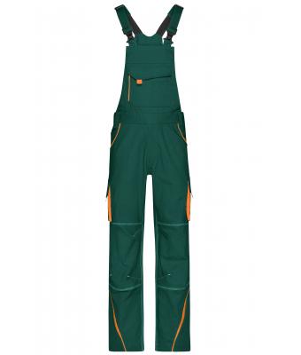 Unisex Workwear Pants with Bib - COLOR - Dark-green/orange 8525