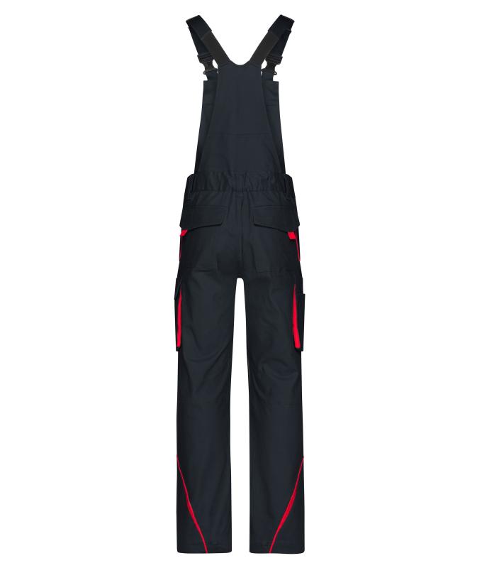 Unisex Workwear Pants with Bib - COLOR - Carbon/red 8525