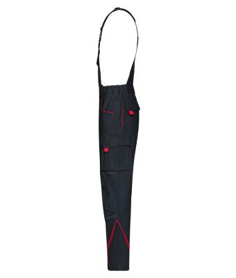 Unisex Workwear Pants with Bib - COLOR - Carbon/red 8525
