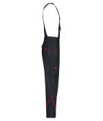 Unisex Workwear Pants with Bib - COLOR - Carbon/red 8525