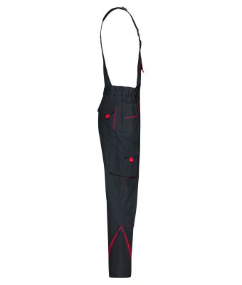 Unisex Workwear Pants with Bib - COLOR - Carbon/red 8525
