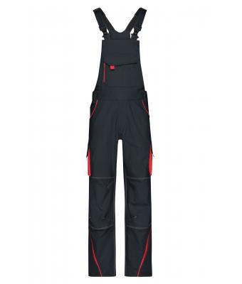 Unisex Workwear Pants with Bib - COLOR - Carbon/red 8525