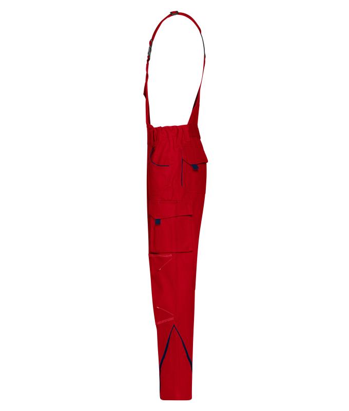 Unisex Workwear Pants with Bib - COLOR - Red/navy 8525
