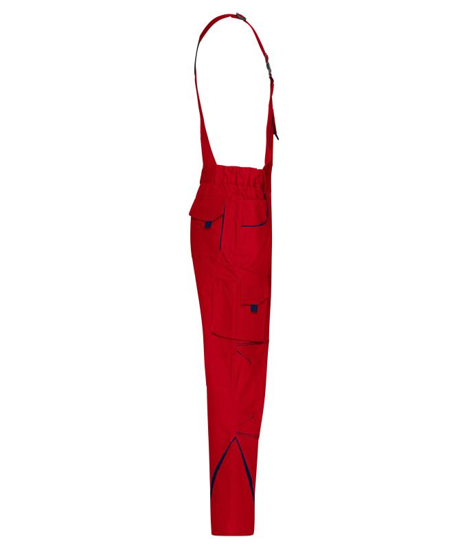 Unisex Workwear Pants with Bib - COLOR - Red/navy 8525