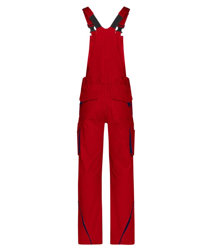 Unisex Workwear Pants with Bib - COLOR - Red/navy 8525