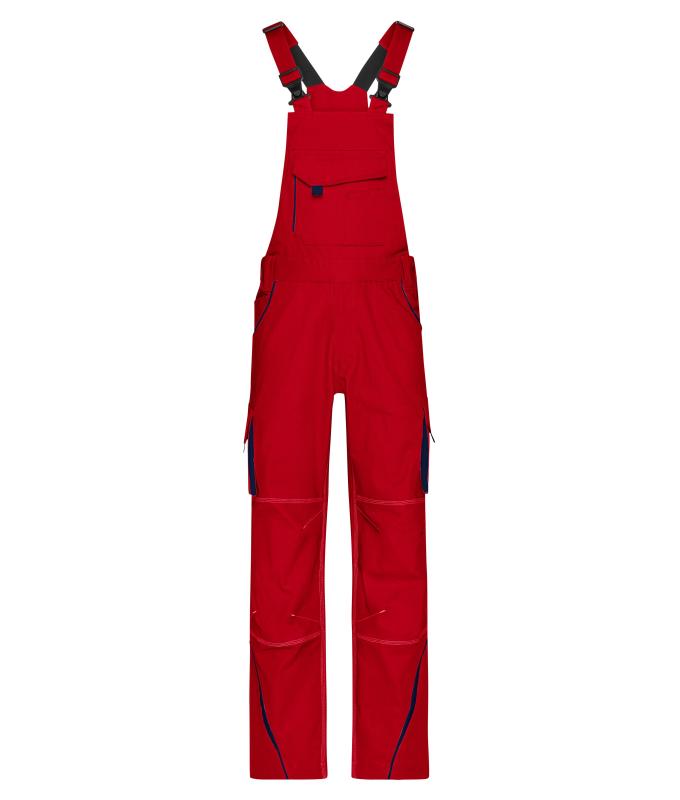 Unisex Workwear Pants with Bib - COLOR - Red/navy 8525