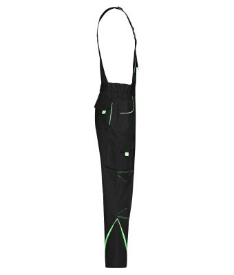 Unisex Workwear Pants with Bib - COLOR - Black/lime-green 8525