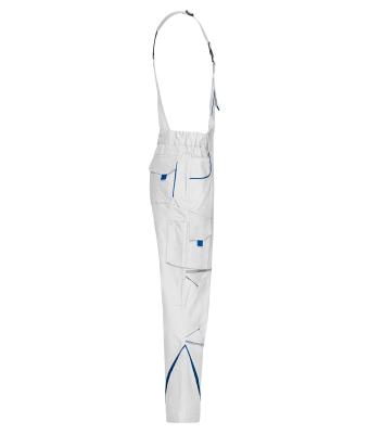 Unisex Workwear Pants with Bib - COLOR - White/royal 8525
