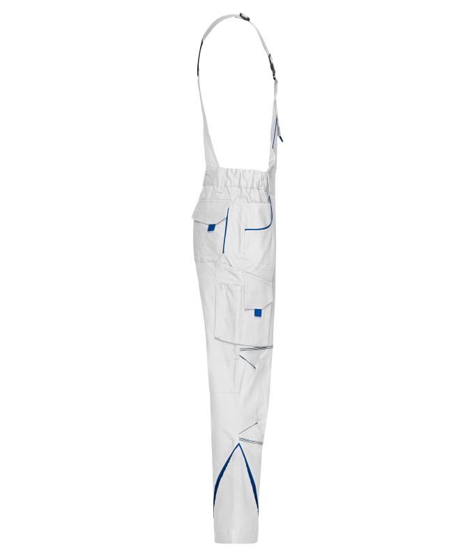 Unisex Workwear Pants with Bib - COLOR - White/royal 8525
