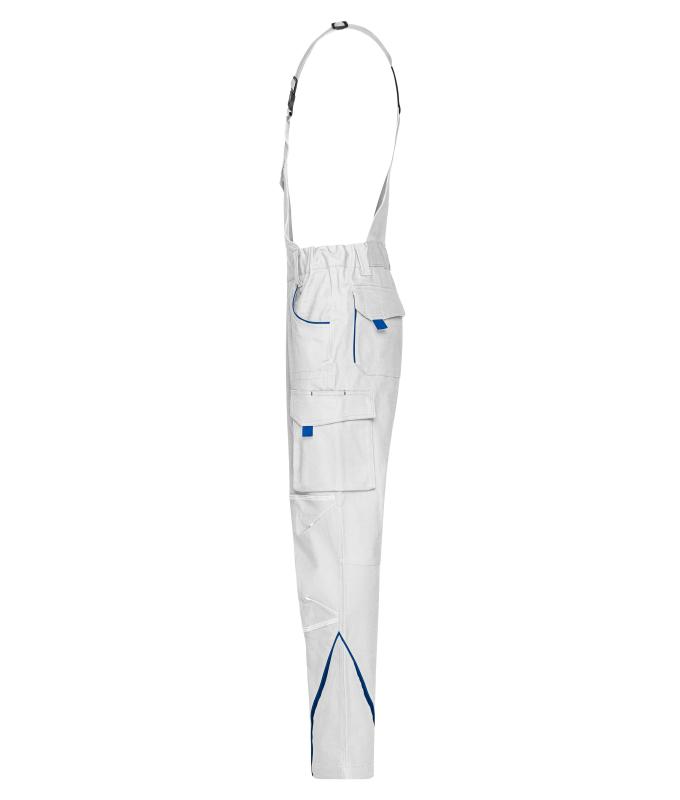 Unisex Workwear Pants with Bib - COLOR - White/royal 8525